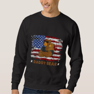 Mens Daddy Bear american Flag Father's Day 2022 Sweatshirt