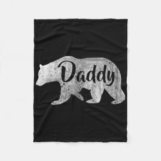Mens Daddy Bear Awesome Camping Fleece Blanket