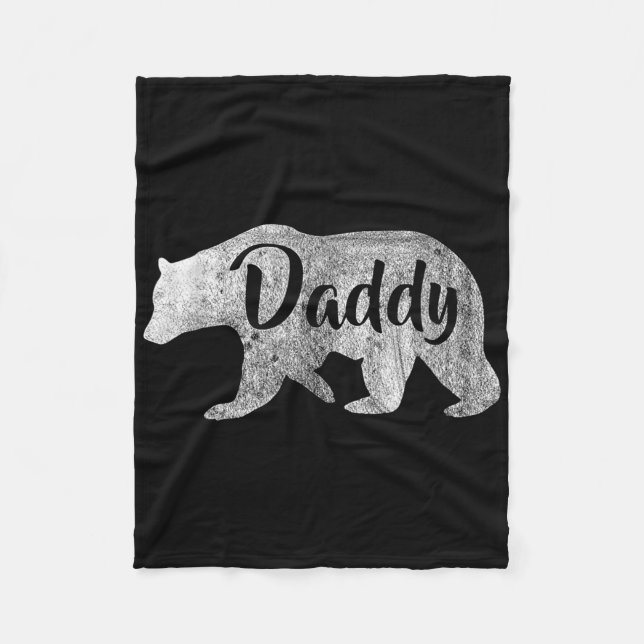 Mens Daddy Bear Awesome Camping  Fleece Blanket (Front)