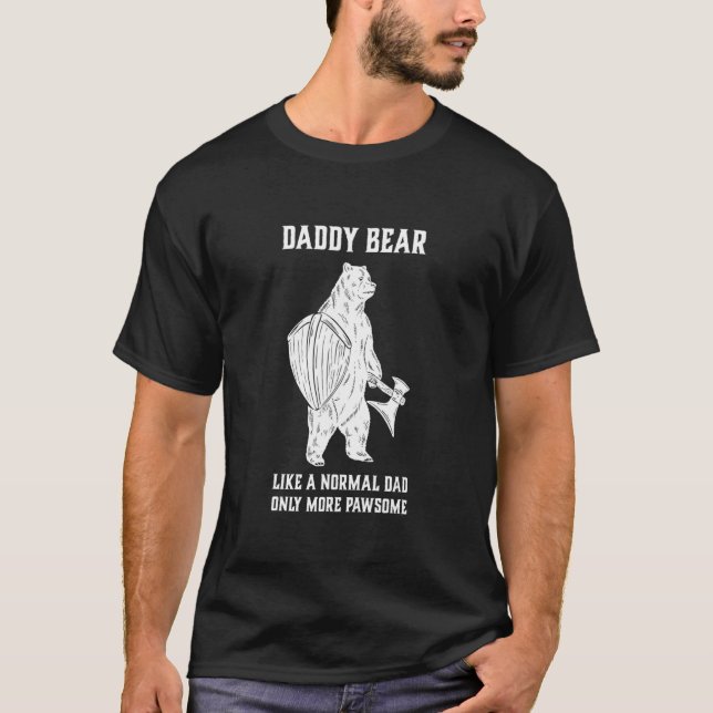 Mens Daddy Bear Fathers Day Viking Dad Jokes Fathe T-Shirt (Front)