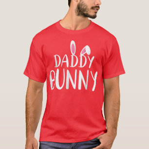 Mens Daddy Bunny Easter Pregnant Mum Matching Coup T-Shirt