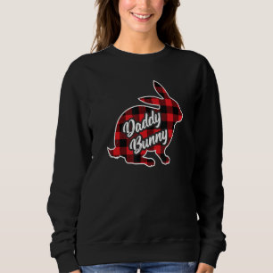 Mens Daddy Bunny Men Buffalo Plaid Matching Family Sweatshirt