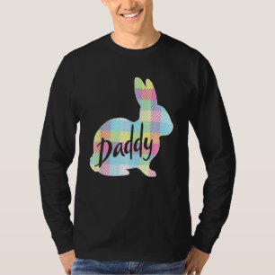 Mens Daddy Bunny Rabbit Pastel Plaid Father Dad Ea T-Shirt