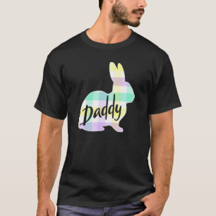 Mens Daddy Bunny Rabbit Pastel Plaid Father Dad Ea T-Shirt