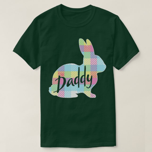 Mens Daddy Bunny Rabbit Pastel Plaid Father Dad Fa T-Shirt (Design Front)