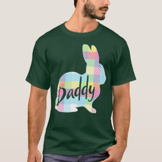 Mens Daddy Bunny Rabbit Pastel Plaid Father Dad Fa T-Shirt