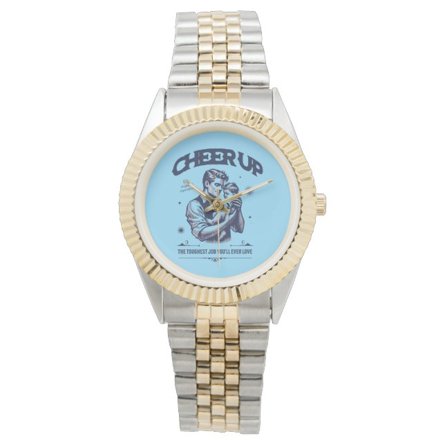MEN'S DADDY CHEER UP TWO TONE GOLD PLATED WATCH (Front)