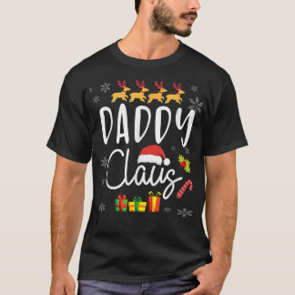 Mens Daddy Claus Christmas Gift Pyjamas Santa Hat  T-Shirt