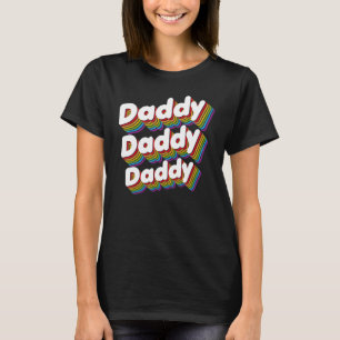 Mens Daddy Gay Dad Lgbtq Rainbow Pride Month Fathe T-Shirt