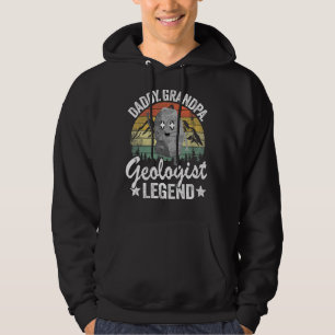 Mens Daddy Grandpa Geologist Legend Geology Dad Ro Hoodie