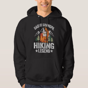 Mens Daddy Grandpa Hiking Legend Sloth Nature Hike Hoodie