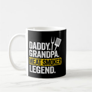 Mens Daddy Grandpa Meat Smoker Legend Grillfather Coffee Mug