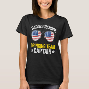 Mens Daddy Grandpa Usa Drinking Team Captain 4th O T-Shirt