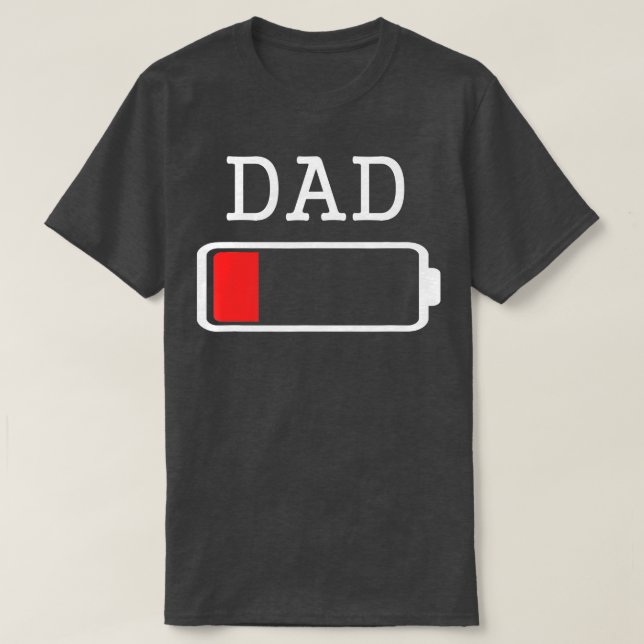 Mens Daddy Low Battery  Empty Matching Father s  T-Shirt (Design Front)