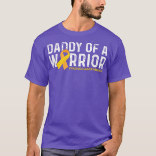 Mens Daddy Of A Warrior Childhood Cancer Awarenes T-Shirt
