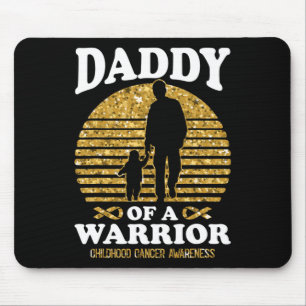Mens Daddy Of A Warrior Childhood Cancer Awareness Mouse Pad