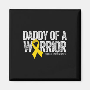 Mens Daddy Of A Warrior Childhood Cancer Dad Ribbo Magnet