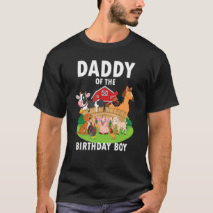 Mens Daddy Of The Birthday Boy Farm Animals Matchi T-Shirt