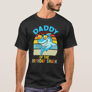 Mens Daddy Of The Shark Birthday Dad Matching Fami T-Shirt