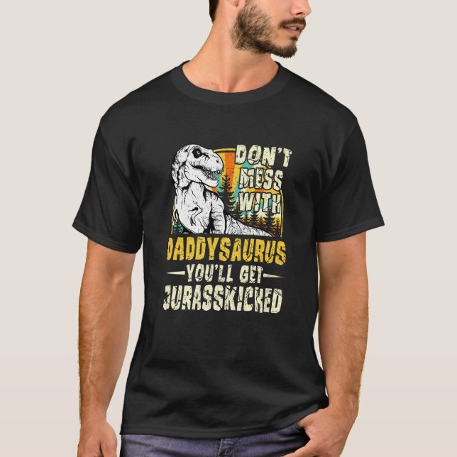 Mens Daddy Rex Saurus Papasaurus Dinosaurs Men Fat T-Shirt (Front)