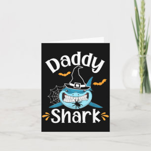 Mens Daddy Shark Funny Halloween Daddy Announcemen Card