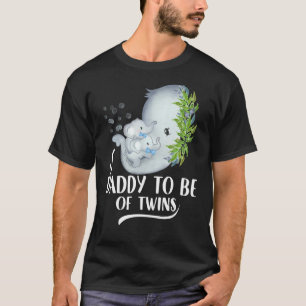 Mens Daddy To Be Of Twins Twin Baby Boys Elephant  T-Shirt