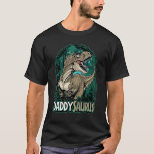 Mens Daddysaurus Rex Dad Matching Dinosaur Birthd T-Shirt