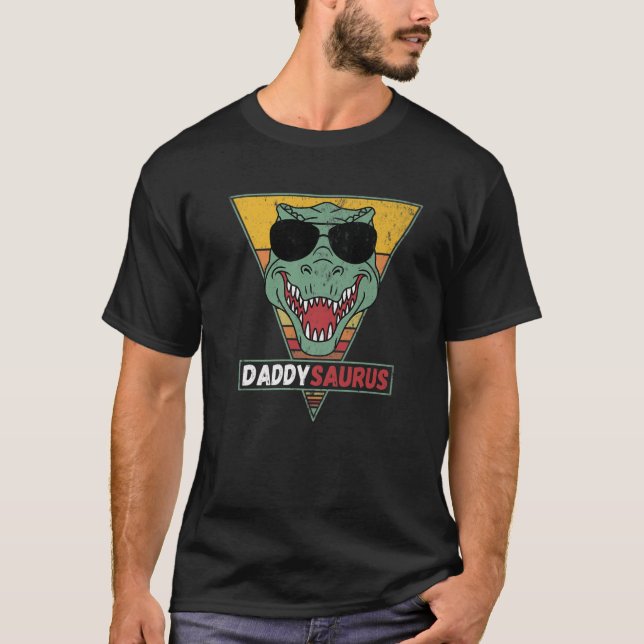 Mens Daddysaurus T Rex Dinosaur Funny Daddysaurus T-Shirt (Front)