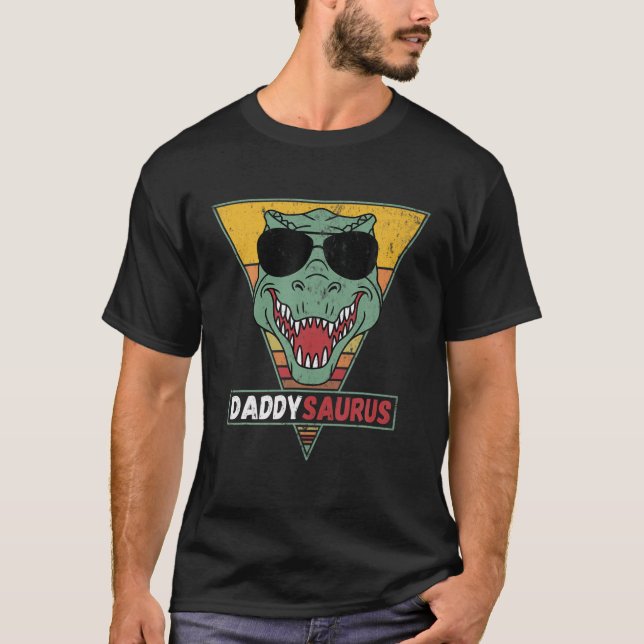 Mens Daddysaurus T Rex Dinosaur Funny Daddysaurus T-Shirt (Front)