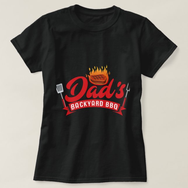 Mens Dads Backyard BBQ Funny Barbecue Pitmaster Co T-Shirt (Design Front)