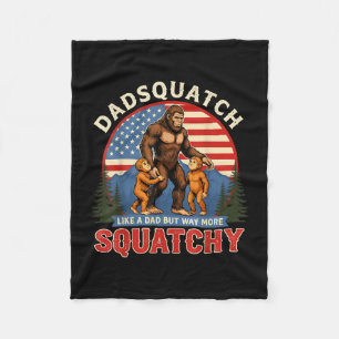 Mens dadsquatch like a dad way more squatchy funny fleece blanket