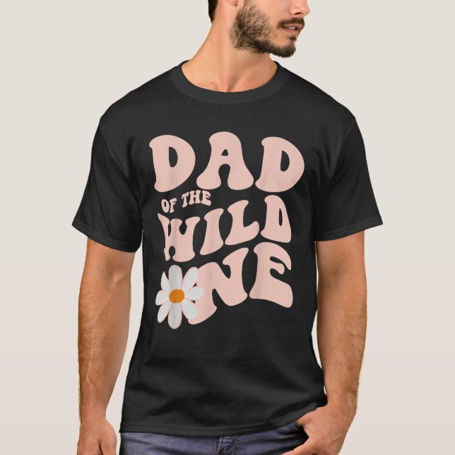 Mens Daisy Birthday Dad Wild One Boho Daisy 1st Bi T-Shirt (Front)