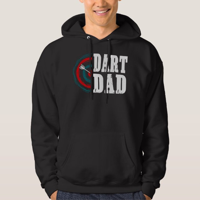 Mens Dart Dad Darts Player Father Dartboard Hoodie (Front)