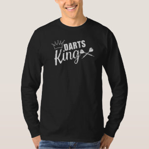 Mens Darts King Dart Player Dartist Arrow Aim Bull T-Shirt