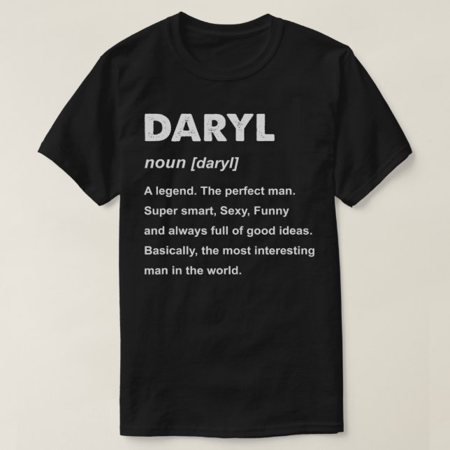 Mens Daryl Name  T-Shirt (Design Front)