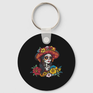 Mens Day Of The Government Agencyd Mexican Catrina Key Ring