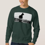 Mens Deep Forest Green Sweatshirt Running Horse<br><div class="desc">Mens Deep Forest Green Sweatshirt Template Add Your Own Text Pop Art Running Horse Template Add Image Logo Photo Men's Basic Sweatshirt.</div>