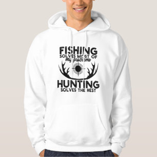 Mens Deer Hunt Funny Fishing And Hunting Hoodie