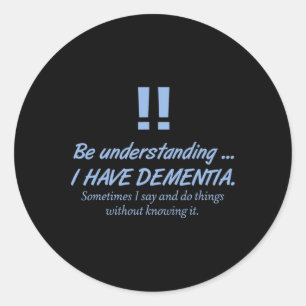 Mens Dementia Heimerheimer Warrior Patients Brain Classic Round Sticker