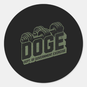 Mens Department Of Government Exercise Doge Premiu Classic Round Sticker