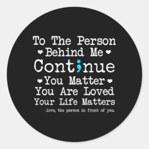 Mens Depression Suicide Prevention Awareness Classic Round Sticker