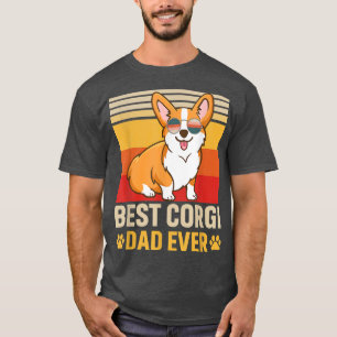 Mens Design Best Corgi Dad Ever Retro Vintage Dog T-Shirt