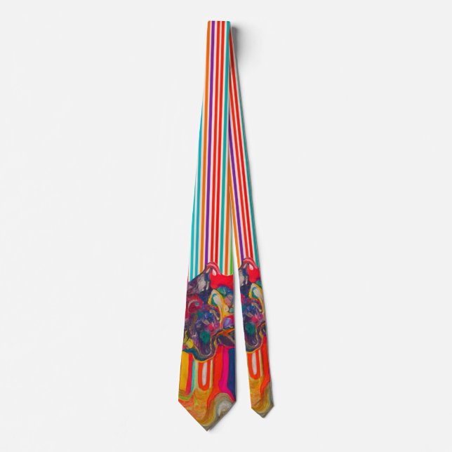 Men's designer tie, multicolor tie, fancy tie  (Front)