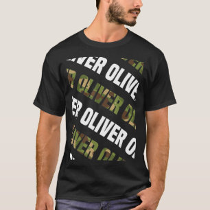 Mens Diagonal Oliver Pattern Design Gift Green Cam T-Shirt