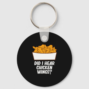 Mens did hear chicken wings - funny food lover key ring