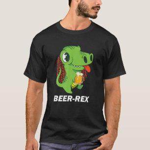 Mens Dinosaur Beer Rex Dinosaur Dino With Beer T-Shirt