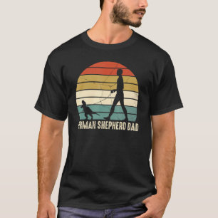 Mens Dinosaur T Rex German Shepherd Dad Fathers Da T-Shirt
