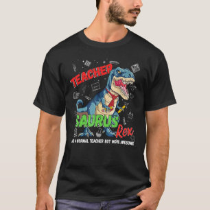 Mens Dinosaur Teacher Life Coffee Father Dad Rex P T-Shirt