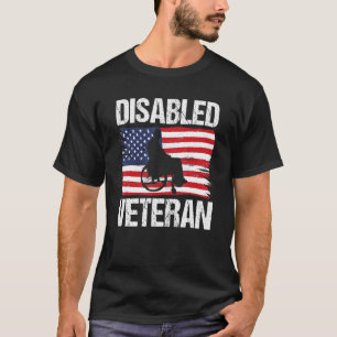 Mens Disabled Veteran american Flag T-Shirt