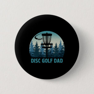 Mens Disc Golf Dad Vintage Father's Day Frisbee Go 6 Cm Round Badge